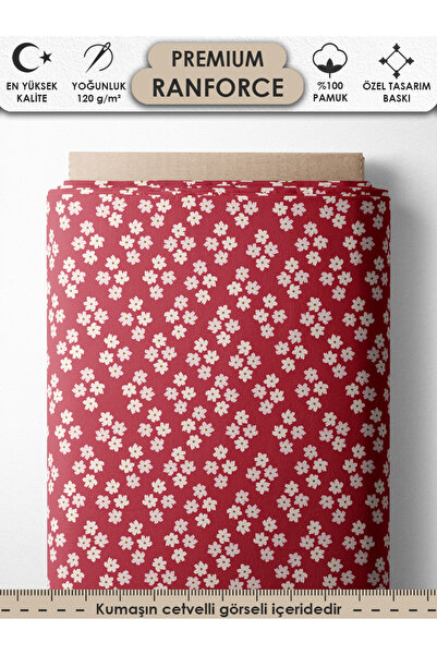 FabricsTown %100 Pamuk Ranforce Kumaş 100x240 cm 120 g/m² Dijital Baskı Premi...