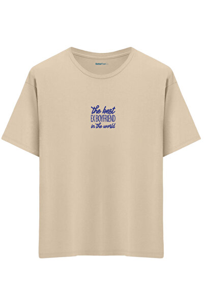 BetterThanCo Fostul iubit cu imprimeu guler rotund supradimensionat tricou