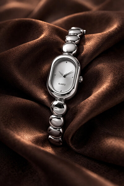 İnogge Minimal Oval Case Elegant Silver Stone-Looking Women's Wristwatch – Pr...