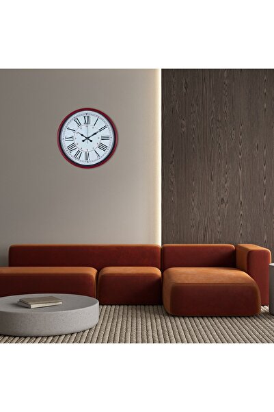 TakÇalıştır ساعة حائط حمراء مقاس 36 سم