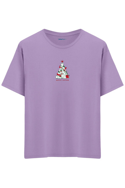 BetterThanCo Catmas cu imprimeu guler rotund supradimensionat tricou