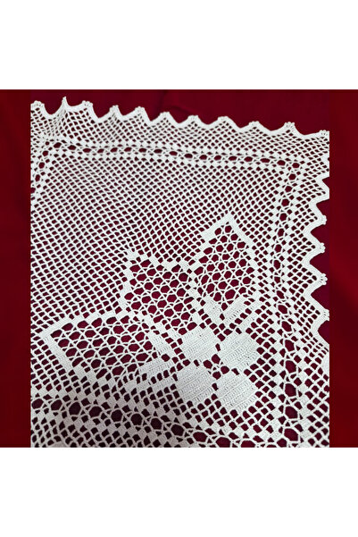 Petek Collection 6-Piece Lace Knitting Set, Square Model Coverlet, 100% Handm...