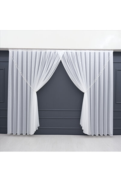 ESDEH cu două rânduri de nasturi Spor perdea transparentă - Țesătură elegantă...