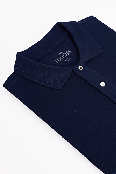 Tudors Men's Big Size Plus Size 100% Cotton Plain Pique Navy Blue Polo Neck T...