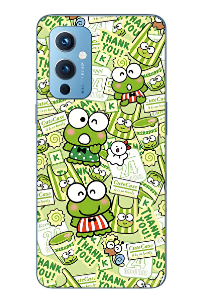 FLAMENKO حافظة هاتف شفافة لطيفة من نوع Frog منقوش متوافقة مع One Plus 9