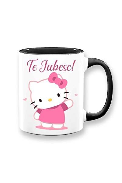 OEM Cană personalizată cu mesajul „Te iubesc”, model Hello Kitty