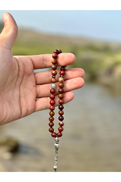 Zodyak Doğal Taş Set de 33 de mărgele de rugăciune din piatră de jasp, tăiate...