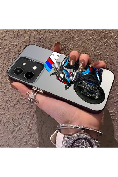 CHICASELUX Motorcycle Patterned Silicone Edge Hard Back Anti Fall Phone Case ...