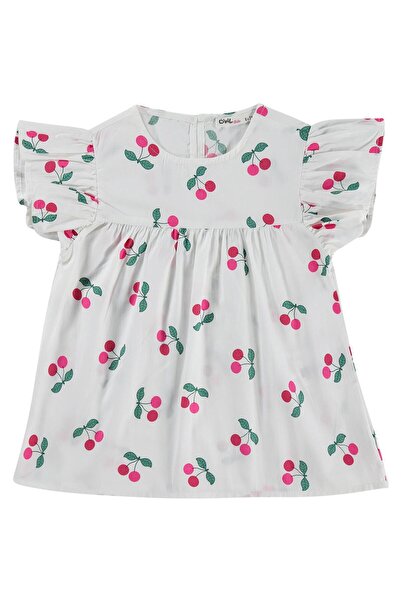 Civil Girls Риза с черешови мотиви за деца на възраст 6-9 години - Екру за де...