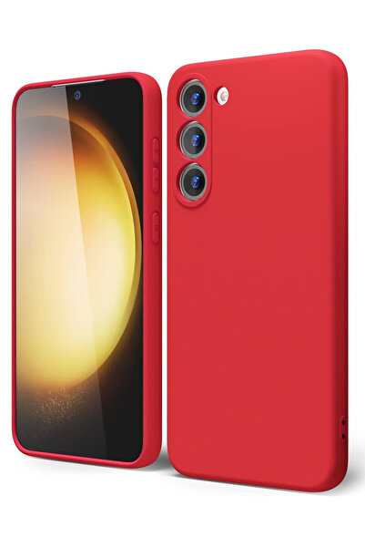 OEM Soft Touch Silicone Case, Microfiber, Camera Protection, for Galaxy S24, Red