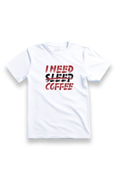 OEM Tricou personalizat pentru bărbați, „Am nevoie de cafea”, alb, M