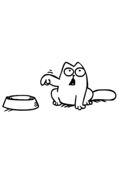 Universal Autocolant auto „Pisică flămândă”, 15x4cm, negru