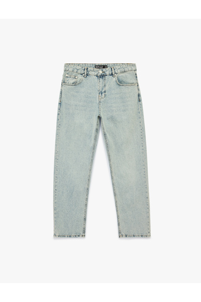 Koton Normal Waist Cotton Vintage Straight Jeans