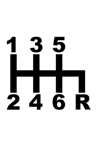 Universal Car Sticker 'Manual Gearbox', 10x10cm, Black