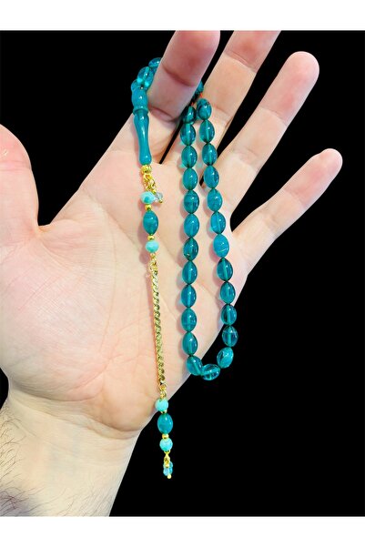 ay tespih Orijinal Ateş Kehribarı Altın Renk Özel Tasarım Gümüş Kaplama Püsküllü