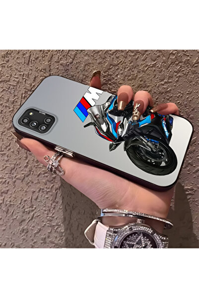 CHICASELUX Samsung Galaxy A31 ile Uyumlu Motosiklet Desenli Silikon Kenar Ser...