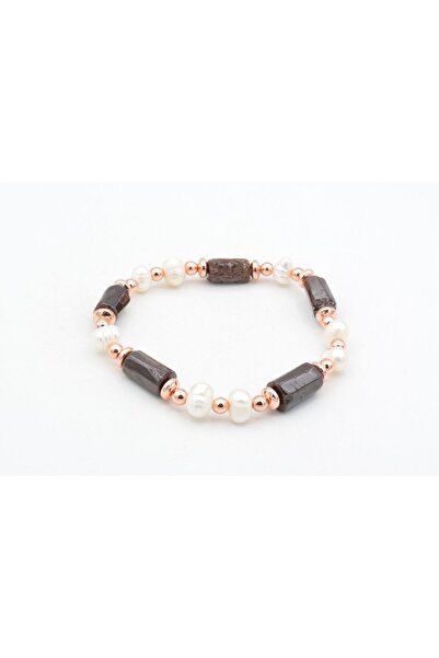 Murty99 Genuine Natural Pearl and Garnet Gemstone Bracelet