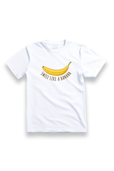 OEM Personalized T-shirt for Men, Smile like a Banana, Cotton, White, S