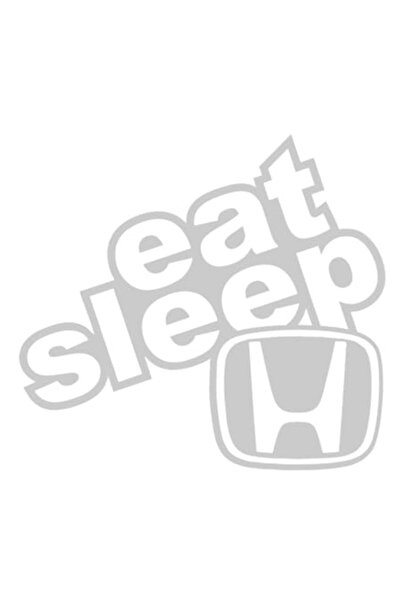 OEM Car Sticker 'Eat, sleep Honda', 10x10cm, White