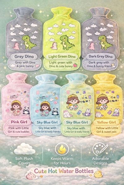 HİROS'H Mini Reusable Hand Warmer, Portable Cute Little Children's Hot Water Bag