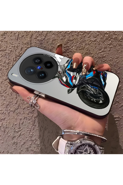 CHICASELUX Motorcycle Patterned Silicone Edge Hard Back Anti Fall Phone Case ...