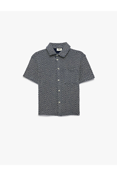 Koton Pocket Detail Patterned Short Sleeve Shirt T-Shirt