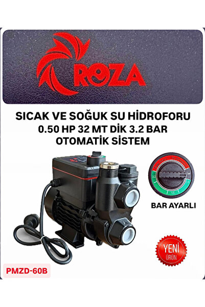 Roza RMZD-60B Sıcak ve Soğuk Su Hidroforu 0,50Hp 32 mt Dik 3,2 bar basınç ayarlı