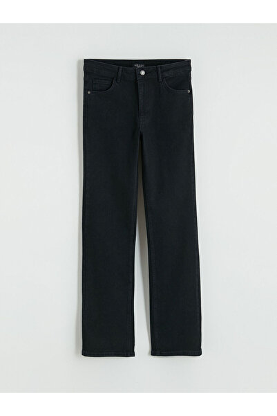 LC Waikiki Black Regular Waist Straight Fit Women's Jean Trousers