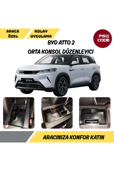 psa code BYD ATTO 2 Orta Kolçak Saklama Kutusu-Organizer