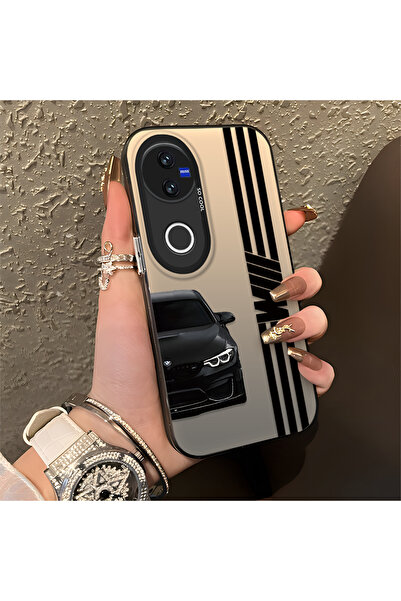 Hontinga حافظة هاتف متوافقة مع هاتف Vivo V50 BMW منقوش ذات حافة من السيليكون ...