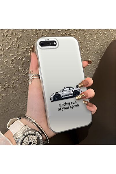 Hontinga حافظة هاتف آيفون 8 بلس متوافقة مع حافة السيليكون الصلبة ومضادة للسقو...