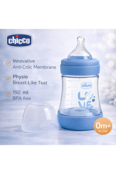 Chicco 153862 BIBERON PERFECT5 150ML FLUX LENT BAIETI ANTI COLICI HRANIRE FIZ...