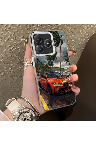 Hontinga حافظة Realme C63 متوافقة مع حافظة السيارة الكلاسيكية المصنوعة من الس...