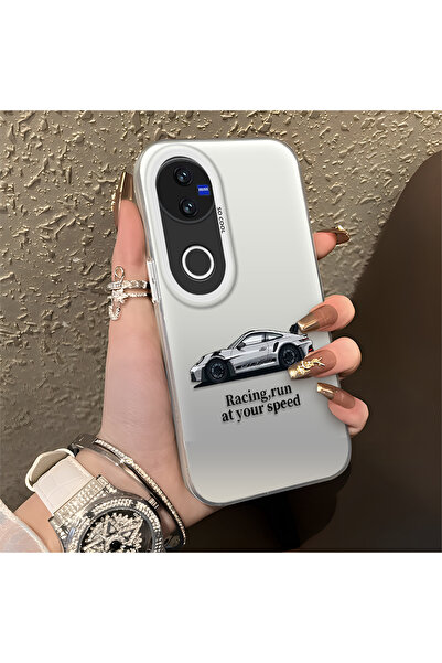 Hontinga حافظة هاتف Vivo V50 متوافقة مع حافة السيليكون الصلبة ومضادة للسقوط م...