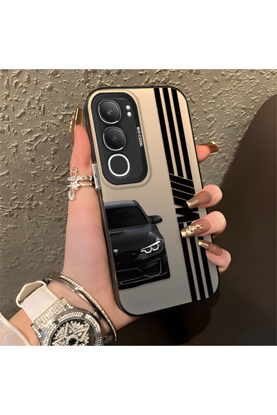 Hontinga حافظة هاتف متوافقة مع هاتف Vivo Y19S BMW منقوش ذات حافة من السيليكون...