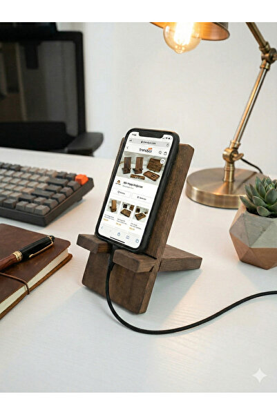 Krb Ahsap Wooden Phone Holder, Desktop Phone Stand