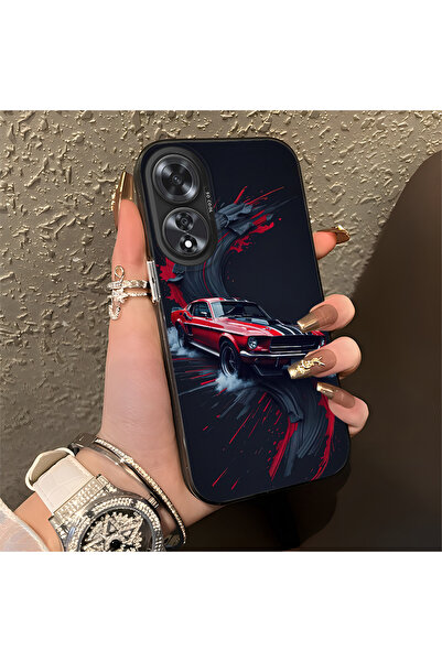 Hontinga OPPO A60 Uyumlu Klasik Araba Silikon Kenar Sert Arka Anti Düşme Tele...