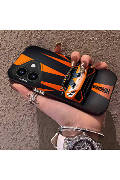 CHICASELUX حافظة هاتف لامبورغيني منقوش من السيليكون ذات حافة صلبة ومضادة للسق...