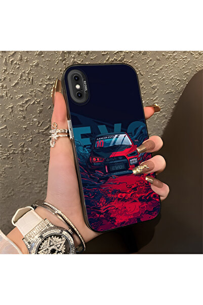 Hontinga iPhone X Compatible Silicone Edge Hard Back Anti-Fall Case Classic Car