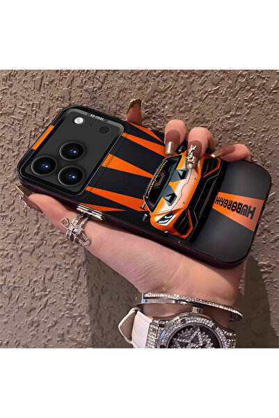 CHICASELUX حافظة هاتف لامبورغيني منقوش من السيليكون ذات حافة صلبة ومضادة للسق...