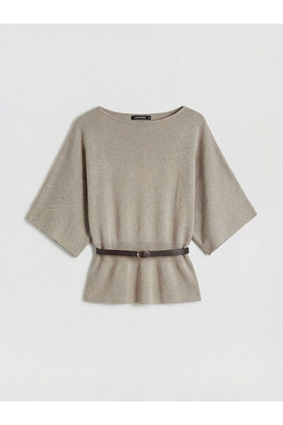 LC Waikiki Çelebi Store'dan Kaliteli Parçalar Geniş Roba Yaka Beli Kemerli Ka...