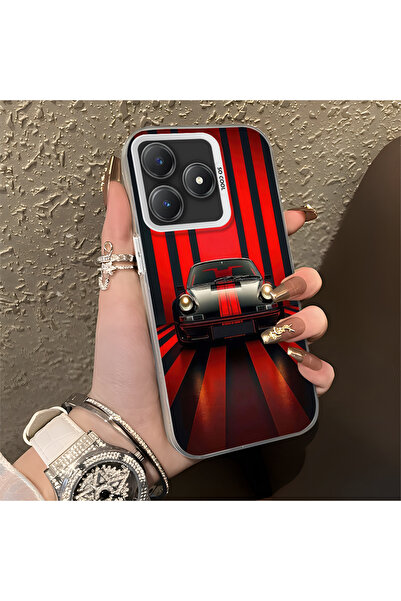 Hontinga حافظة هاتف Realme C61 متوافقة مع السيارة الكلاسيكية ذات الحواف المصن...