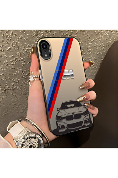 Hontinga iPhone XR Uyumlu Silikon Kenar Sert Arka Anti Düşme BMW Desenli Tele...