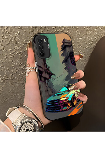 Hontinga حافظة هاتف OPPO A55 5G متوافقة مع السيارات الرياضية ذات حافة من السي...