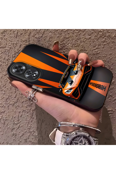 CHICASELUX حافظة هاتف لامبورغيني منقوش من السيليكون ذات حافة صلبة ومضادة للسق...