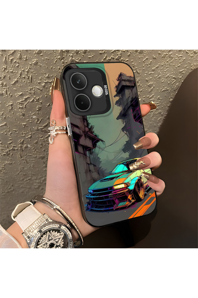 Hontinga حافظة هاتف OPPO A5 Pro 5G متوافقة مع السيارات الرياضية ذات حافة من ا...