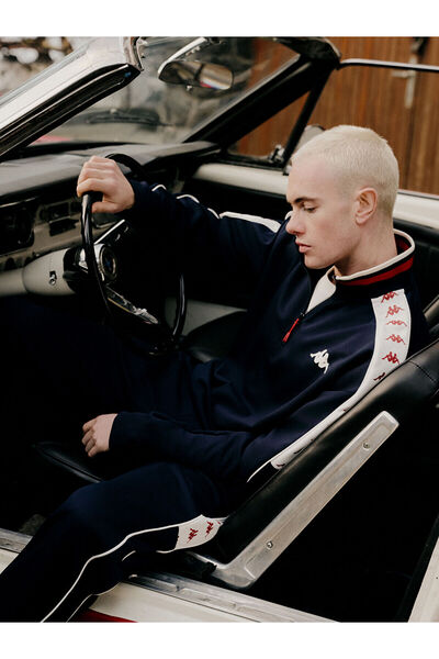 LC Waikiki Kappa Navy Blue Mock Neck Printed Unisex Sweatshirt from Cc Collec...