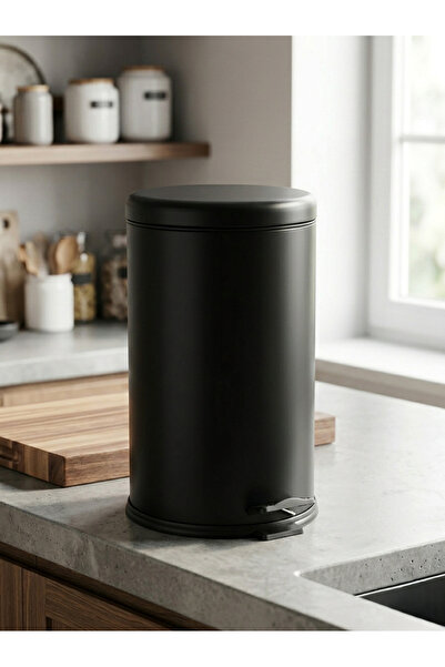 Yufira Life 16 Litre Pedallı Siyah Lüks Çöp Kovası – Amortisörlü Kapak- Mutfa...