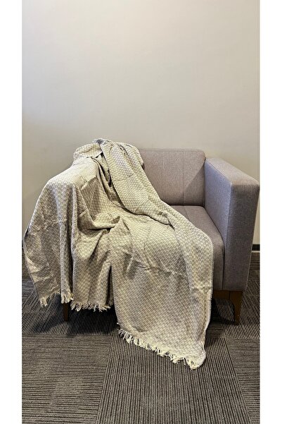 la lune home LİDYA 130X170 PAMUKLU TV ŞALI SAÇAKLI VE TEKLİ KOLTUK ÖRTÜSÜ