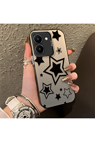 Hontinga Vivo Y36 Compatible Stars Patterned Silicone Phone Case Edge Hard Ba...